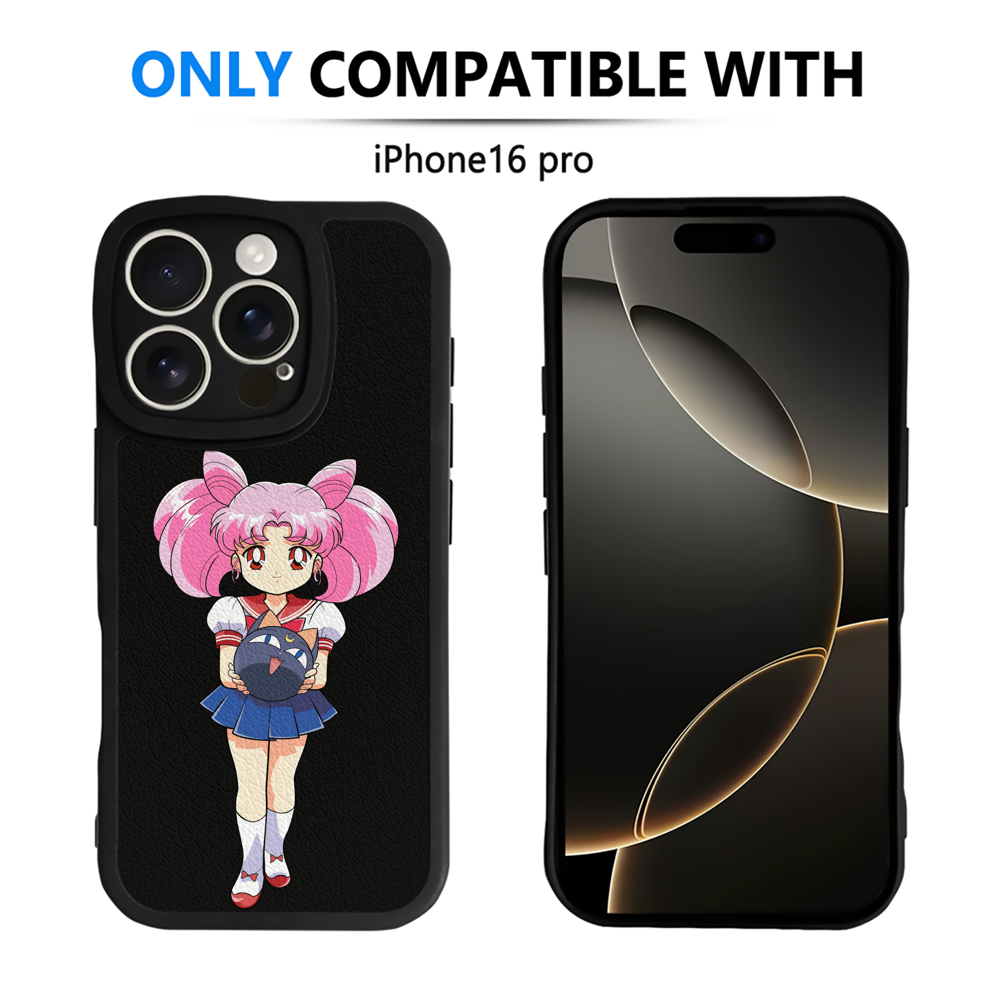 （画像用） 美少女戦士セーラームーン ちびうさ Sailor Moon Chibiusa Tsukino Usagi Small Lady Serenity 【iPhone 16シリーズ対応】シリコンスマホケース（レザー調） 材質：シリコン